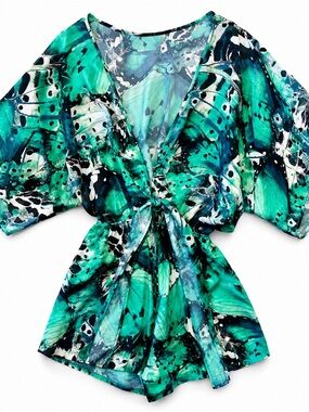 Lança Perfume Butterfly Print Romper | Small | Brazilian Designer Resort Wear